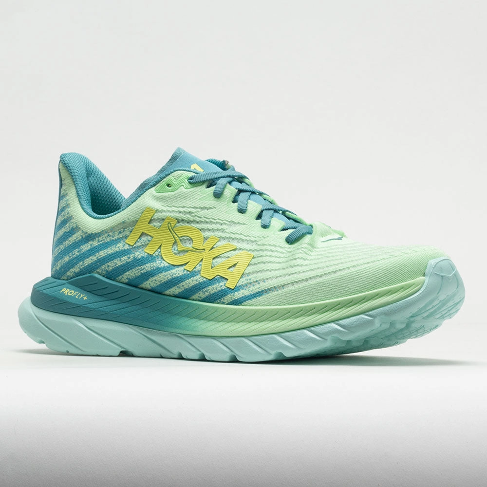 HOKA Mach 5 Men's  Lime Glow/Ocean Mist Concrete - running Comfort Lock