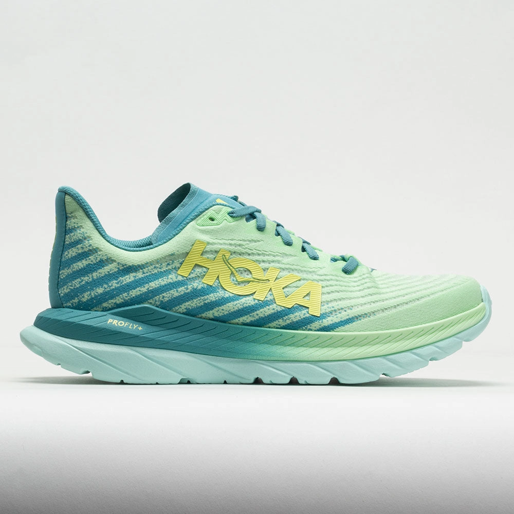 unisex shoes running in a small town shoes HOKA Mach 5 Men's  Lime Glow/Ocean Mist