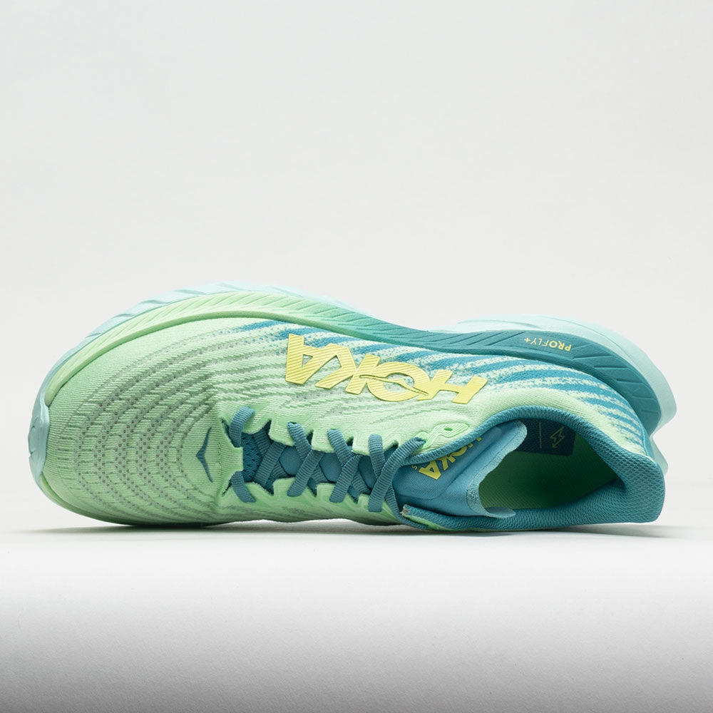 HOKA Mach 5 Men's  Lime Glow/Ocean Mist arctic - themed running option horizontal - design shoes
