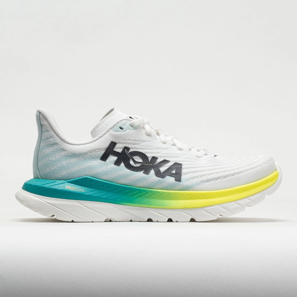 for exercise HOKA Mach 5 Men's  White/Blue Glass