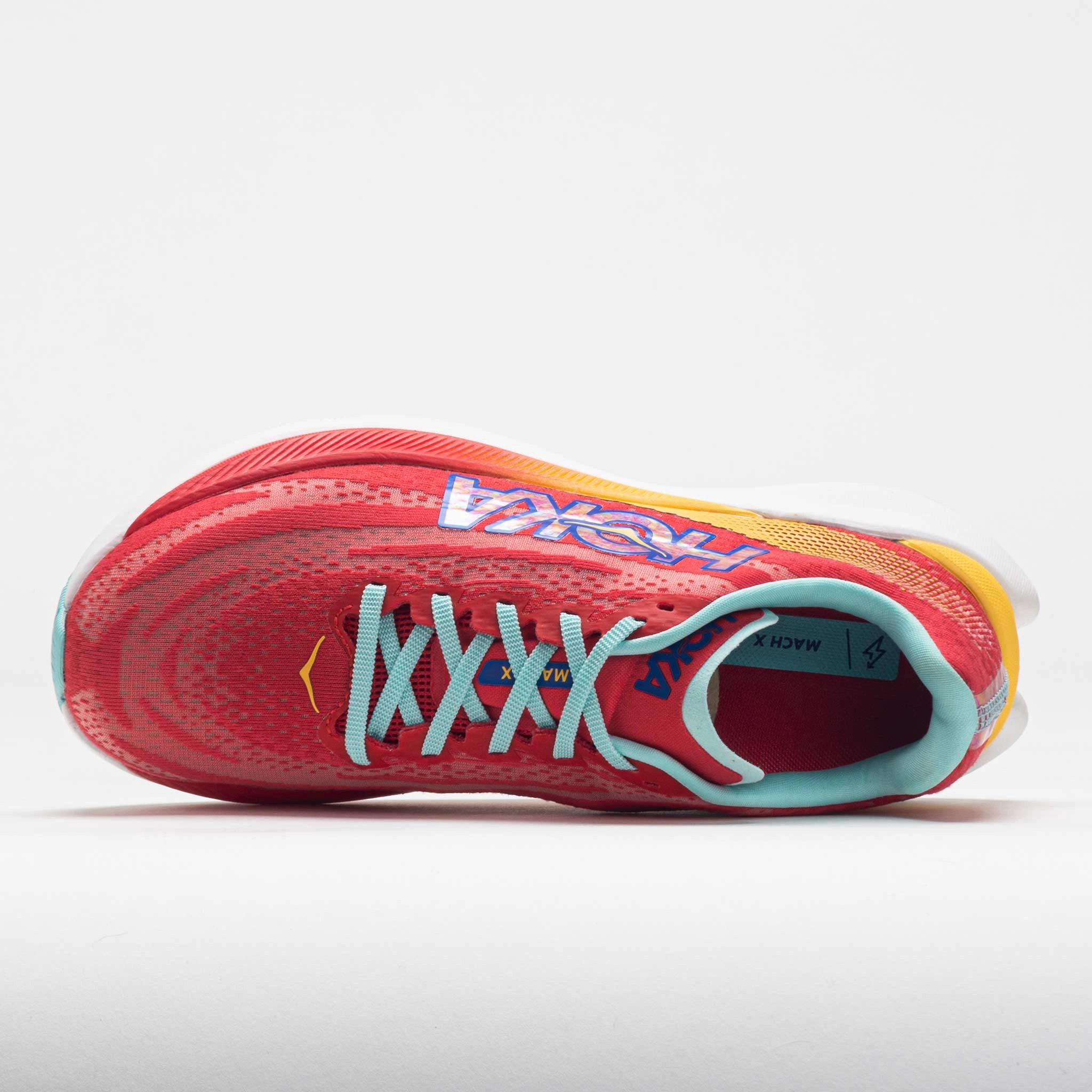 running - safety running with a fanny pack HOKA Mach X Men's  Cerise/Cloudless