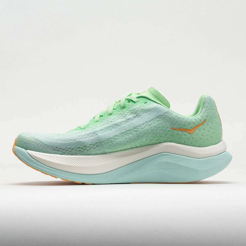 HOKA Mach X Women's  Lime Glow/Sunlit Ocean Fashion - forward flat running