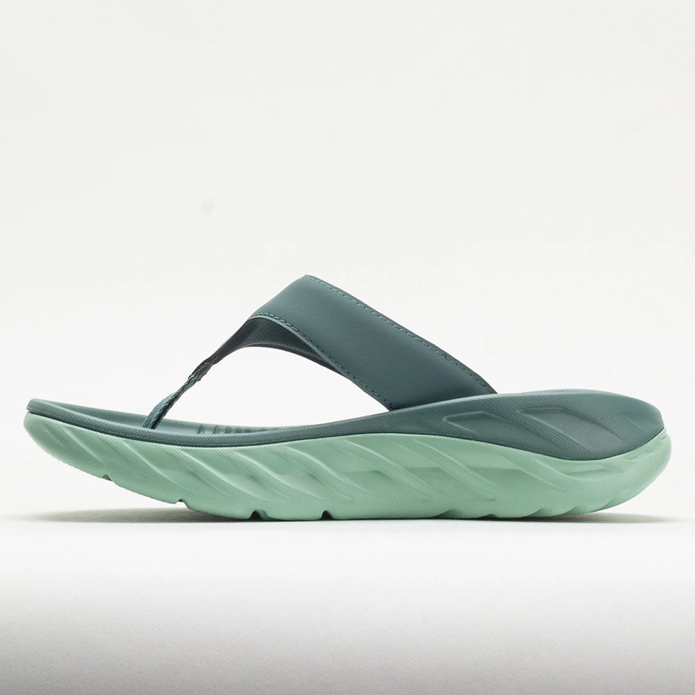 HOKA Ora Recovery Flip Women's  Trellis/Mist Green Loose running with a hydration pack