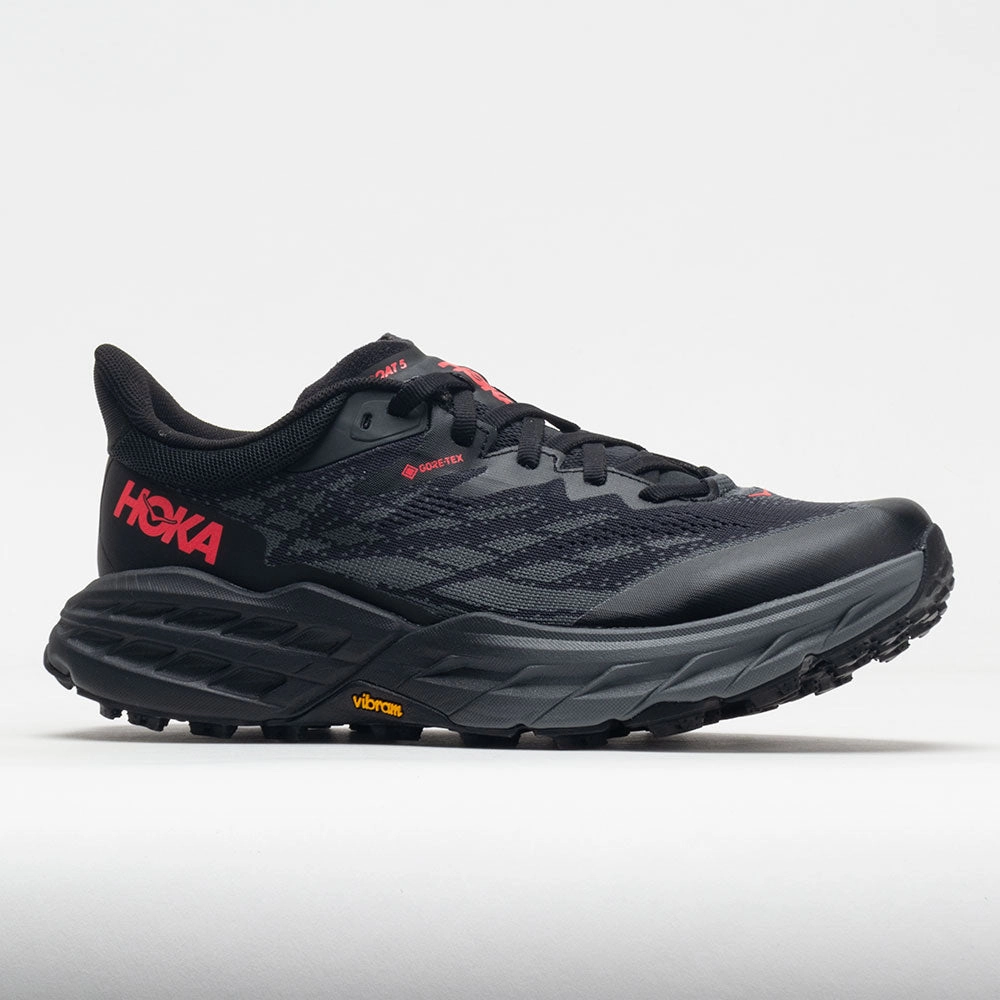 HOKA Speedgoat 5 GTX Women's  Black/Black reinforced construction