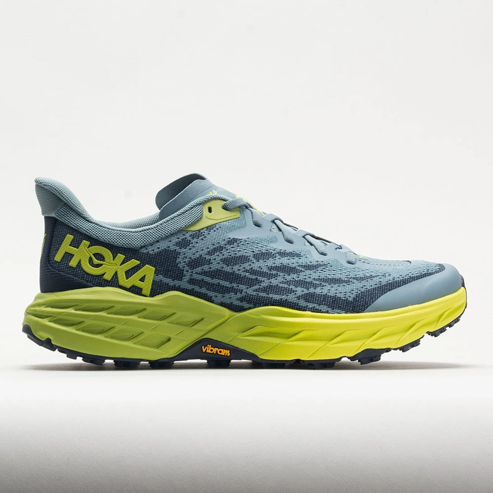 heel support shoes HOKA Speedgoat 5 Men's  Stone Blue/Dark Citron