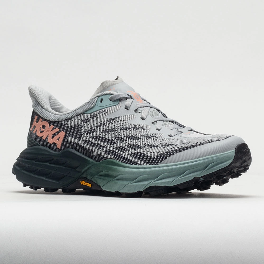 running in a cliff area shoes HOKA Speedgoat 5 Women's  Harbor Mist/Spruce