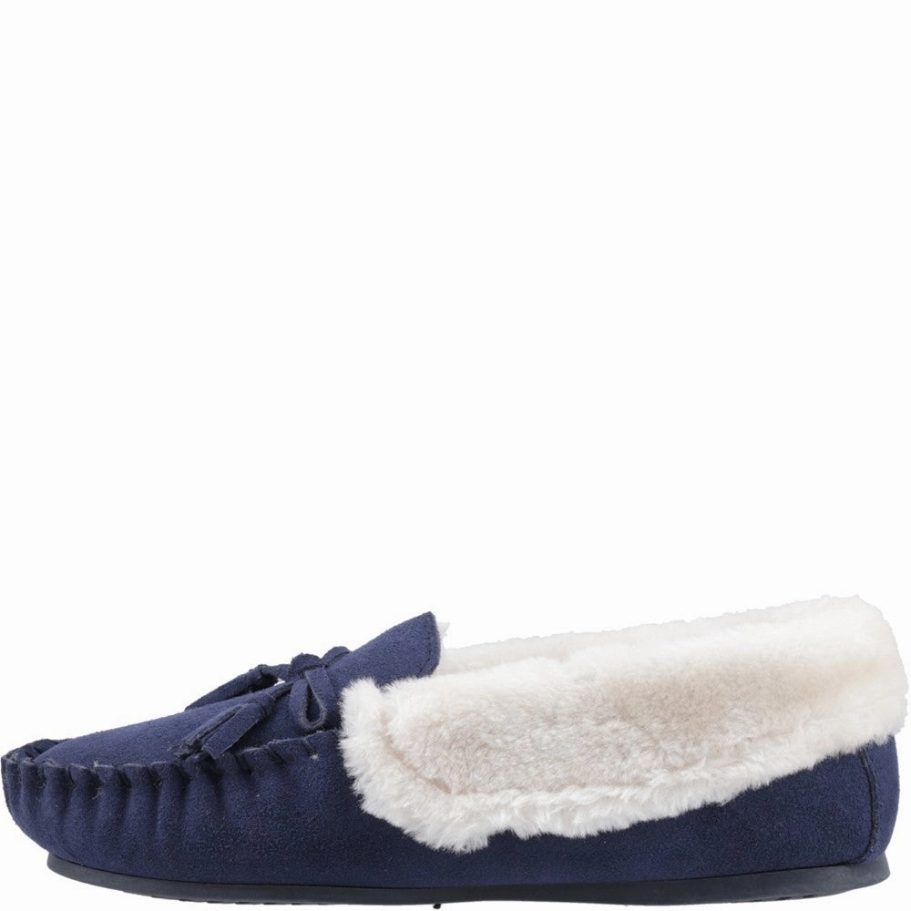 Hush Puppies Agnes Fur Slipper Slip-On Comfort Elastic laces