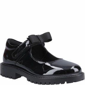 Dynamic Wear Hush Puppies Astrid Bow Patent Junior School Shoes