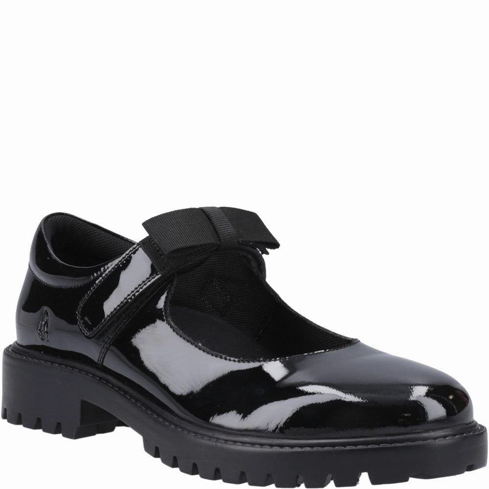 Hush Puppies Astrid Bow Patent Senior School Shoes Ready Fit