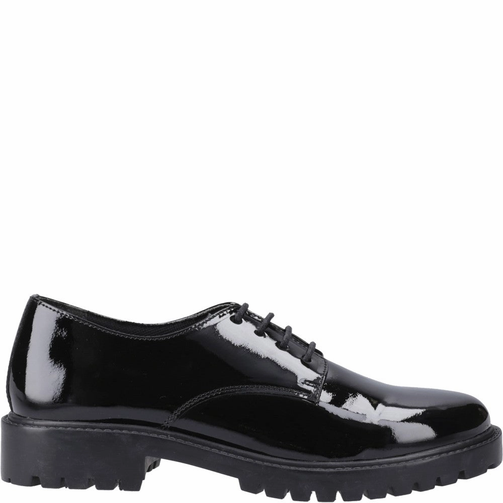 Hush Puppies Aubrey Lace Up Patent Junior School Shoes Flight Go