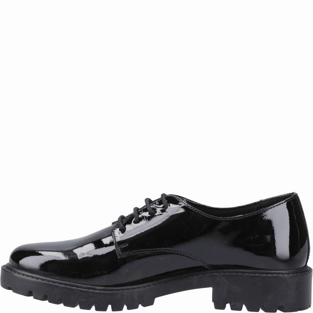 hot climate Trail Jog Hush Puppies Aubrey Lace Up Patent Junior School Shoes