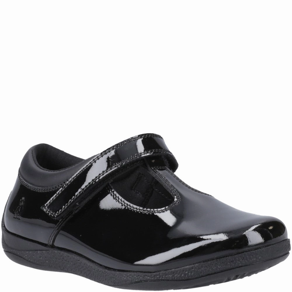 Hush Puppies Caitlin T-Bar Patent Junior School Shoes Blossom Jog