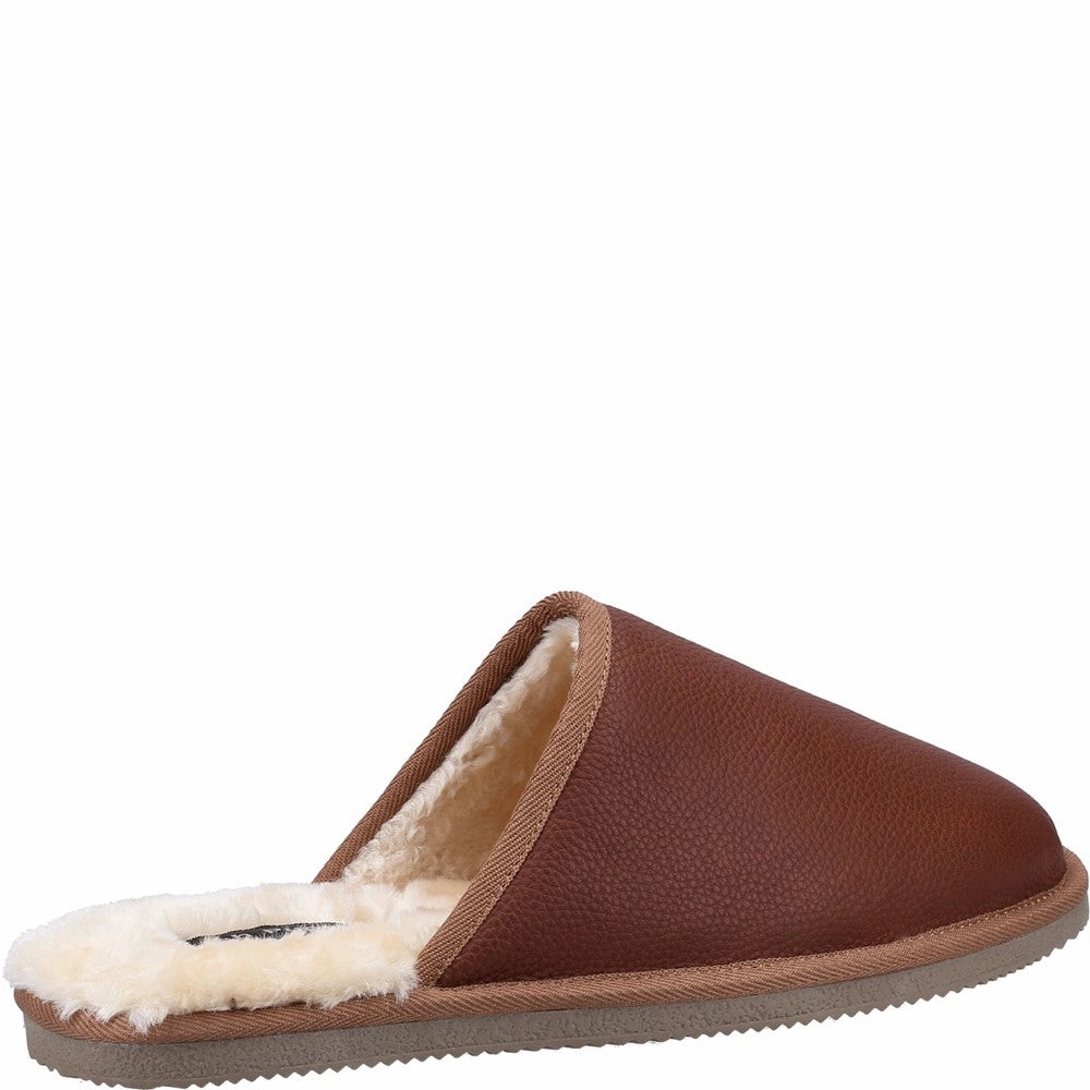 Hush Puppies Coady Leather Slipper Classic Design Velcro Strap