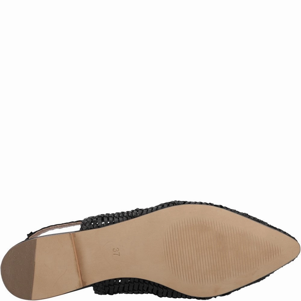 Clean Shape Toe Guard Hush Puppies Dalia Woven Slingback Ballerinas
