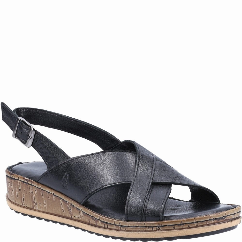 Drill Run Trail Path Hush Puppies Elena Cross Over Wedge Sandal