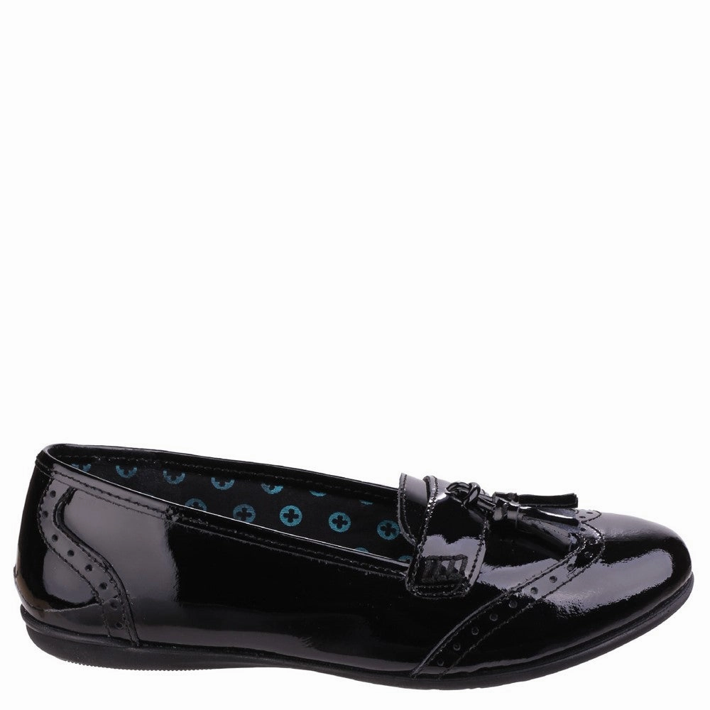 Hush Puppies Esme Junior Patent School Shoes Rain Path Total Support