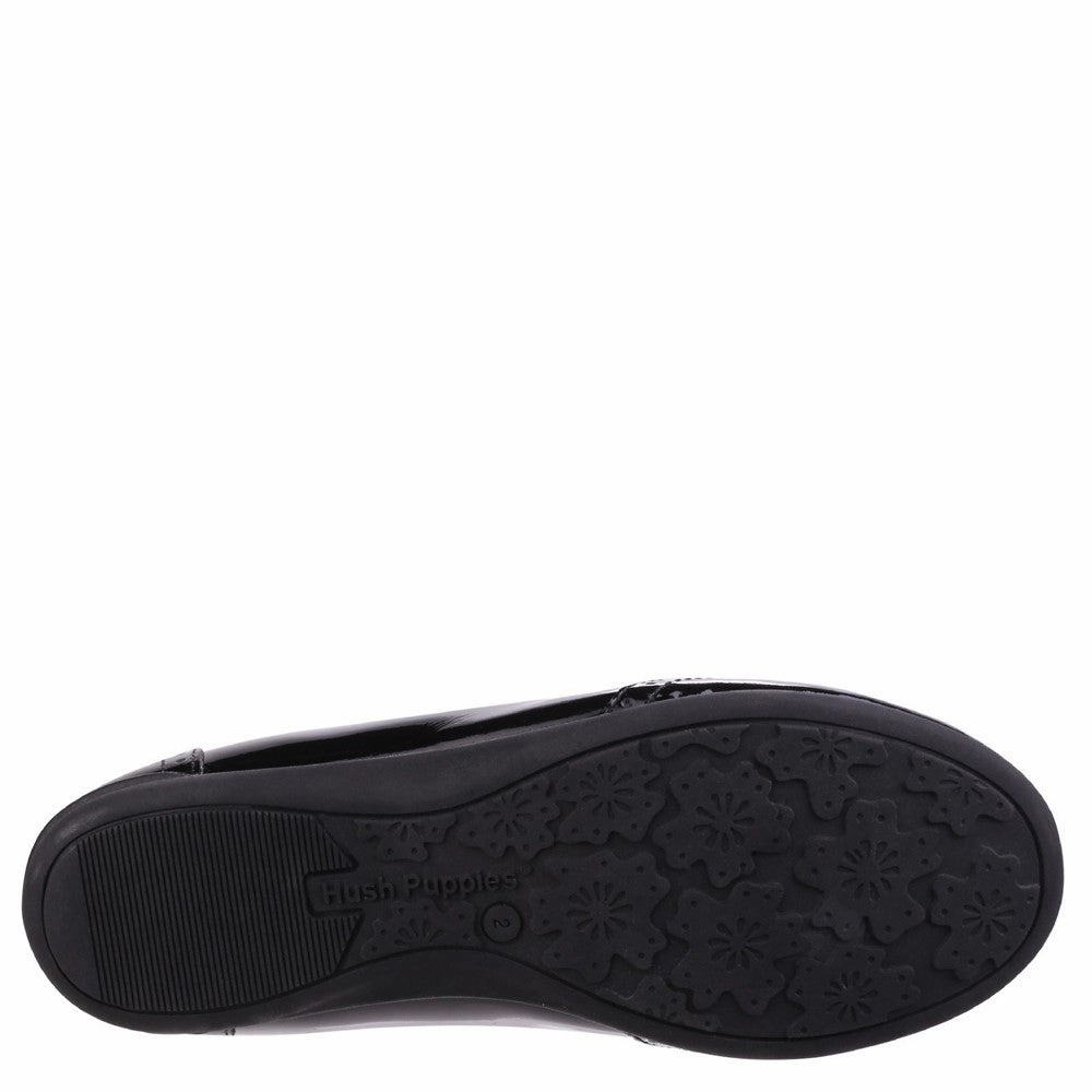 Hush Puppies Esme Junior Patent School Shoes Grass Jog Running Shoes