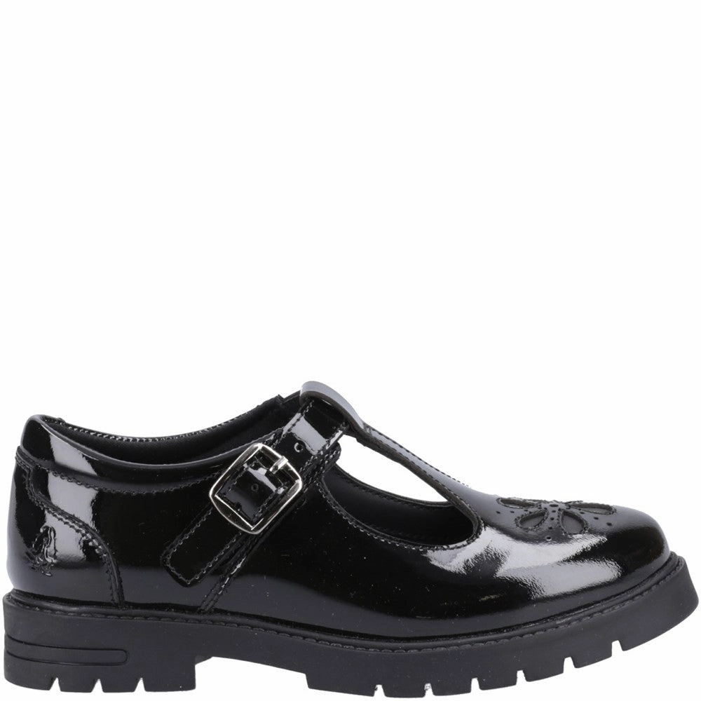 Hush Puppies Fiona Patent Junior School Shoes Sports fan Walk Routine