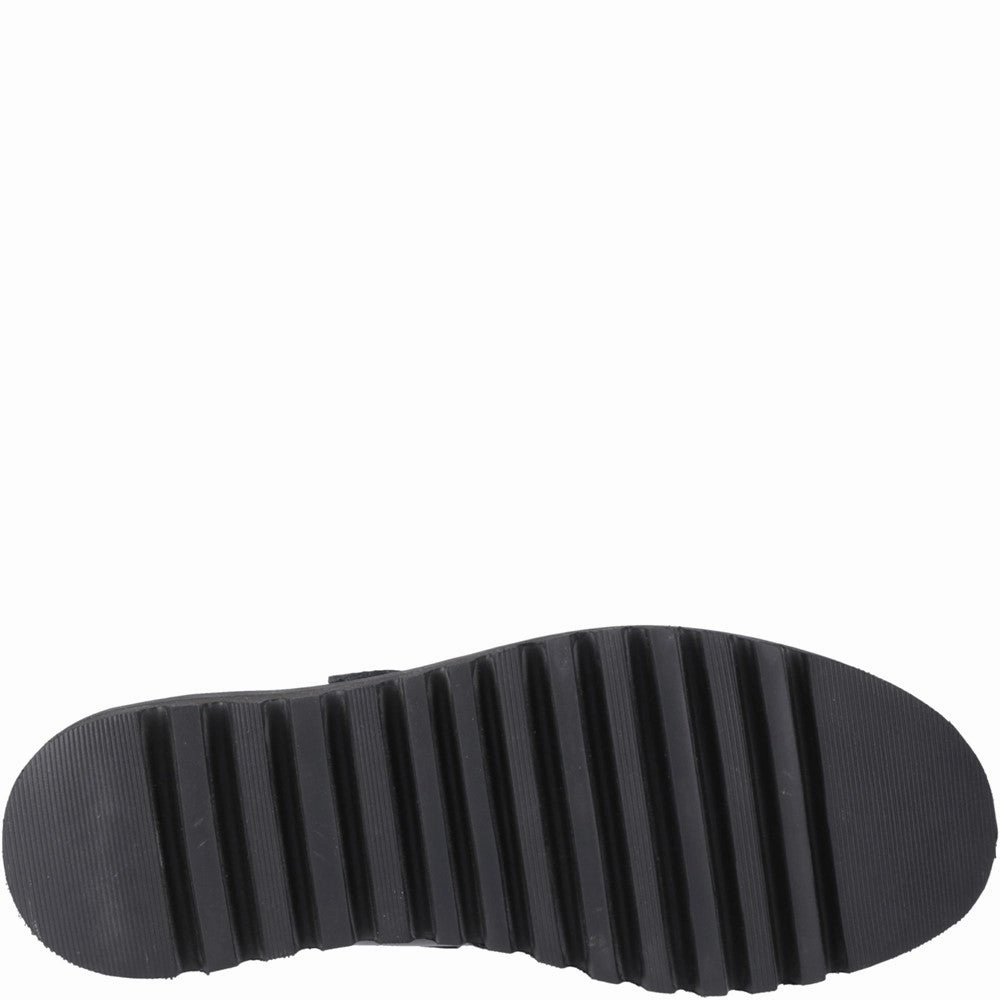 Hush Puppies Florrie T-Bar Patent XL Senior School Shoes Zip Closure