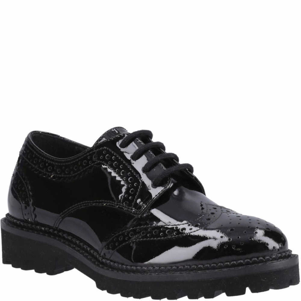 Train Hike Hush Puppies Gabi Lace Up Patent Junior School Shoes