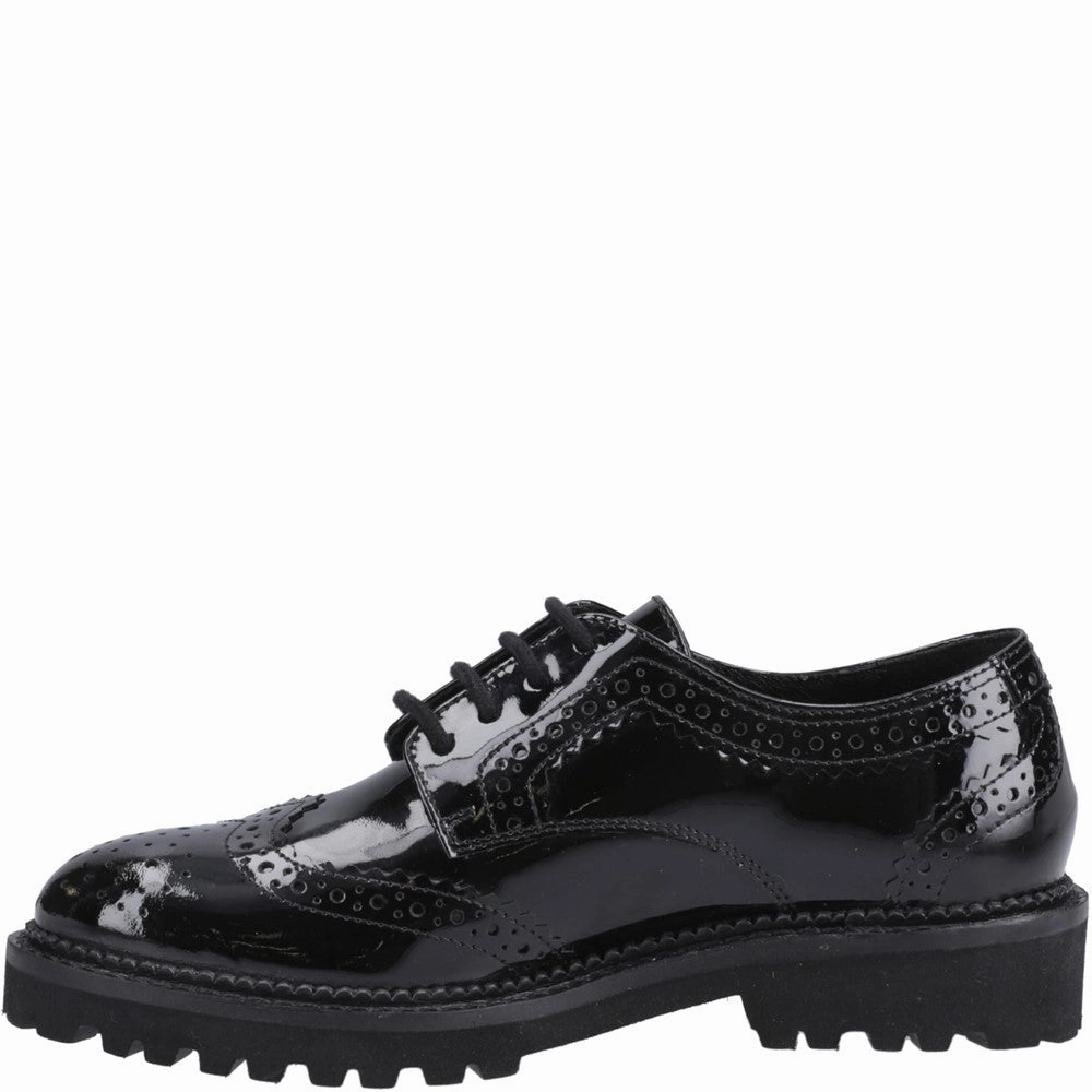 Festival Ready Soft Arch Hush Puppies Gabi Lace Up Patent Junior School Shoes