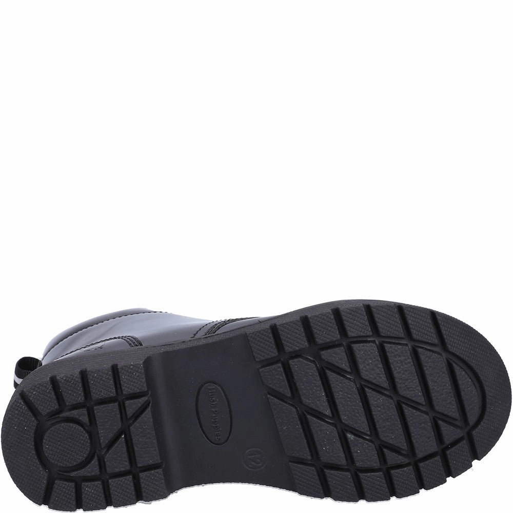 Day Glow Strap Hush Puppies Jolie Patent Junior School Boots