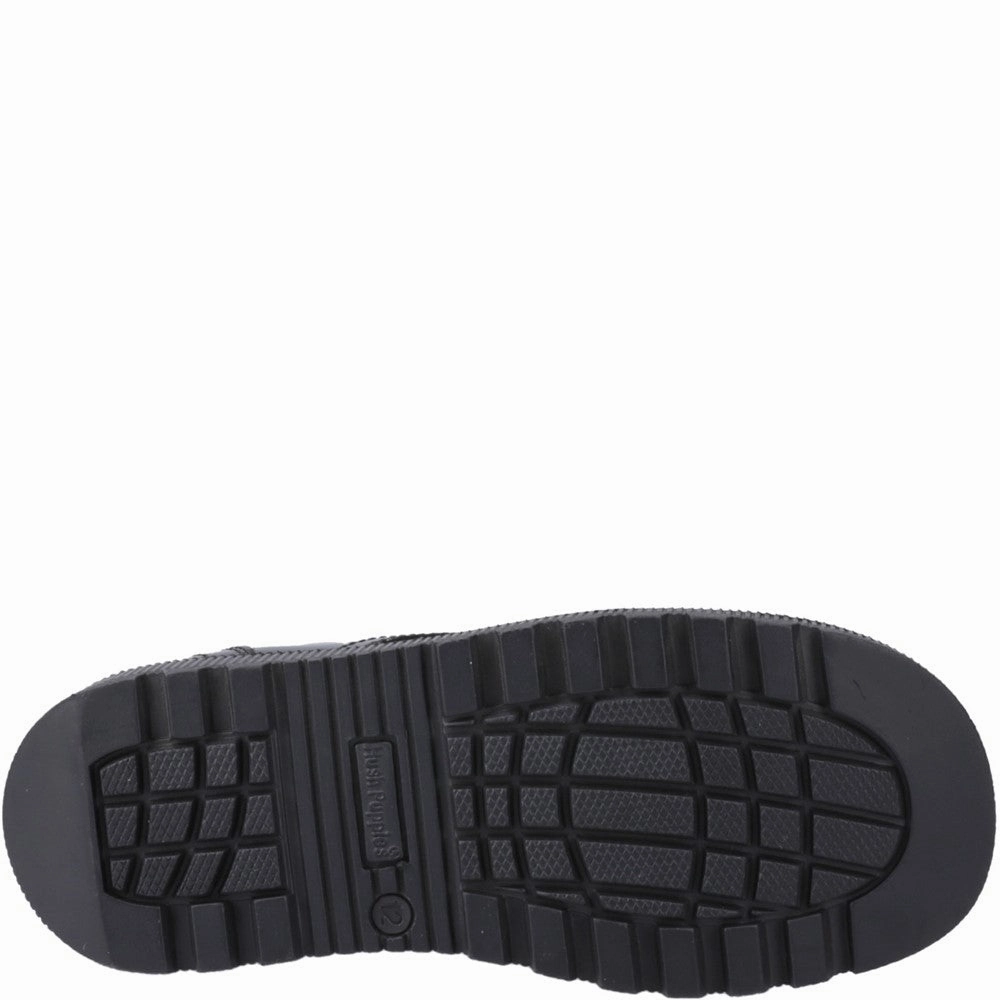 Hush Puppies Keeley Lace Up Patent Junior School Shoes Canyon Jog