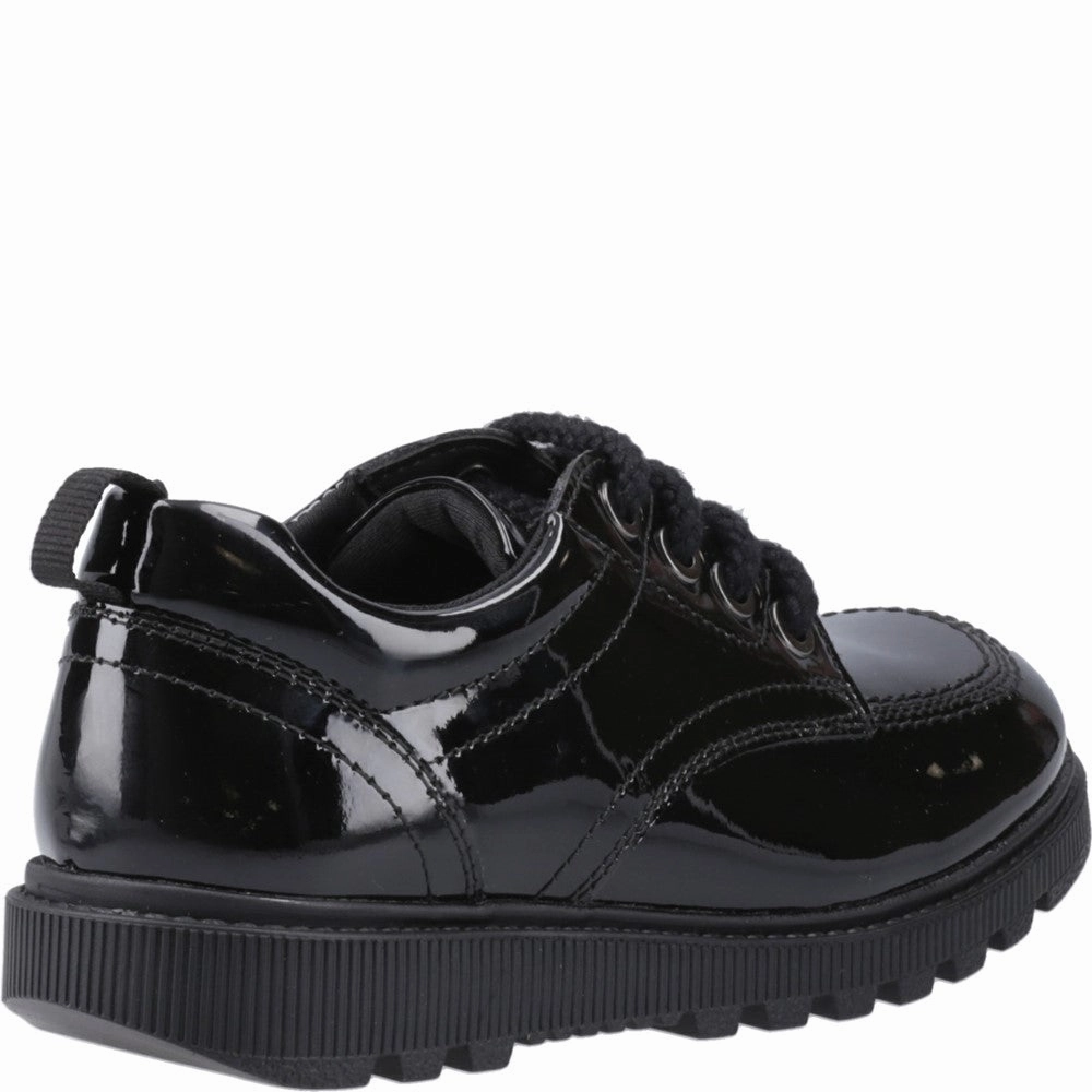 Fresh Looks Hush Puppies Keeley Lace Up Patent Junior School Shoes