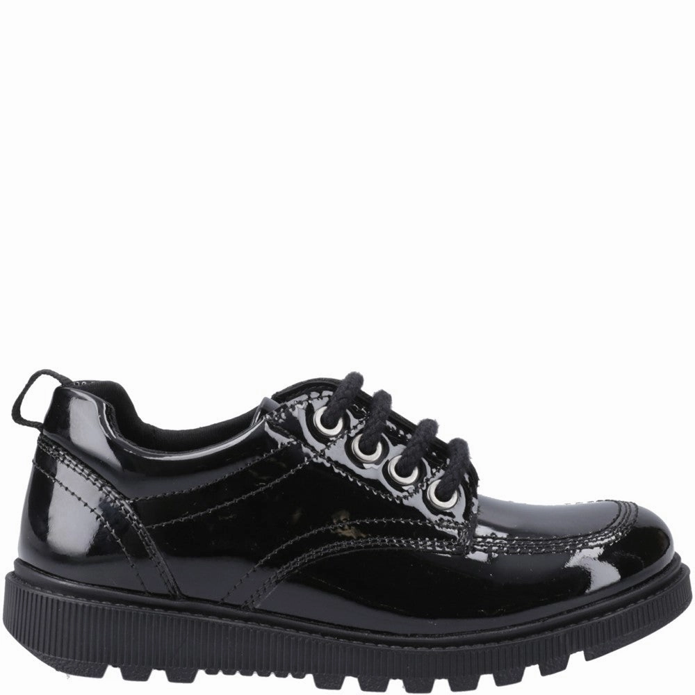 All Purpose Hush Puppies Keeley Lace Up Patent Junior School Shoes