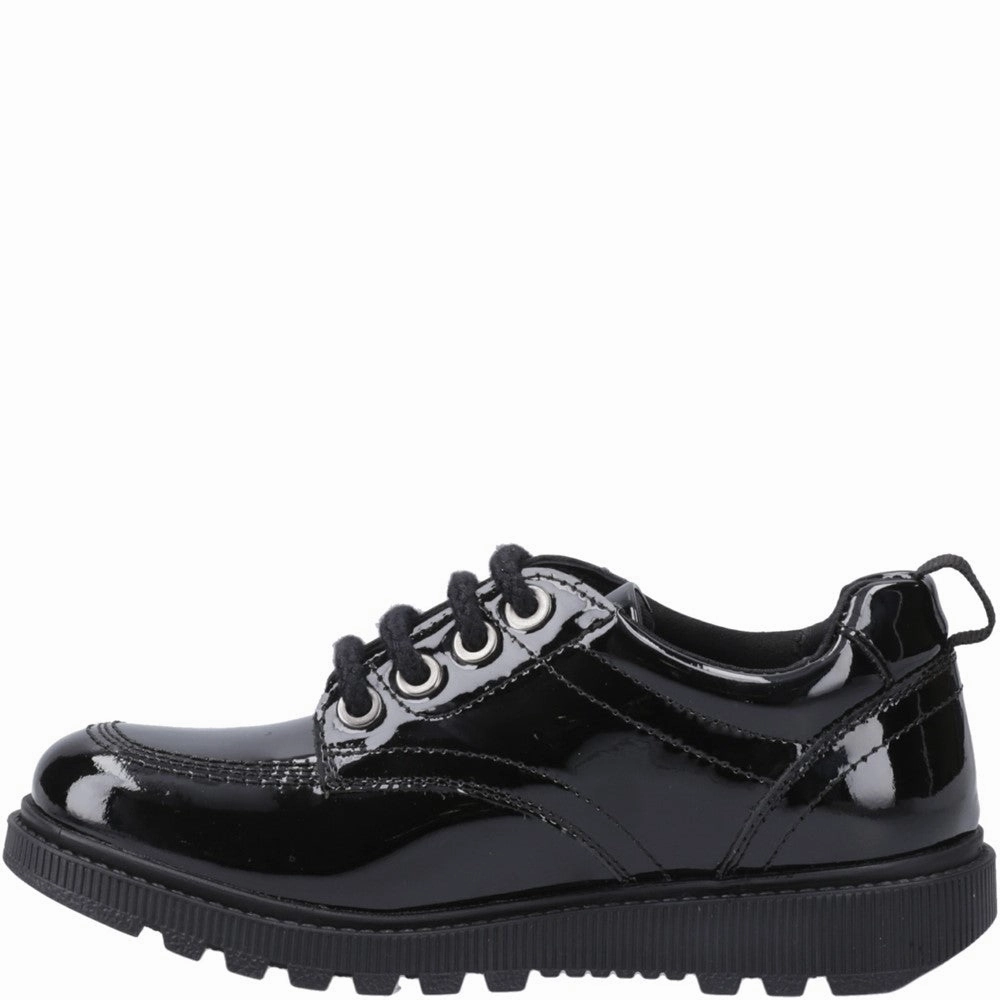 Fire Walk Hush Puppies Keeley Lace Up Patent Senior School Shoes