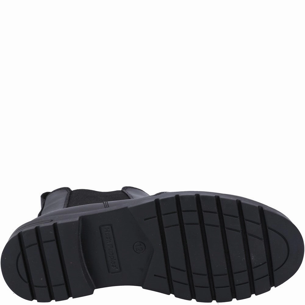 Hush Puppies Laura Senior School Boots Rubber   sole Wave Step