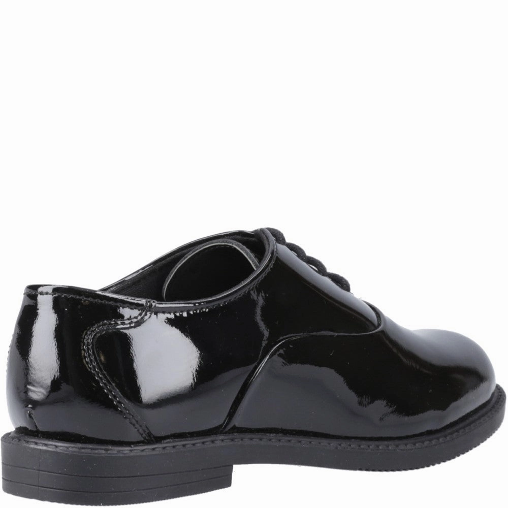 Hush Puppies Nellie Patent XL Senior School Shoes Roll Step Weather Ready