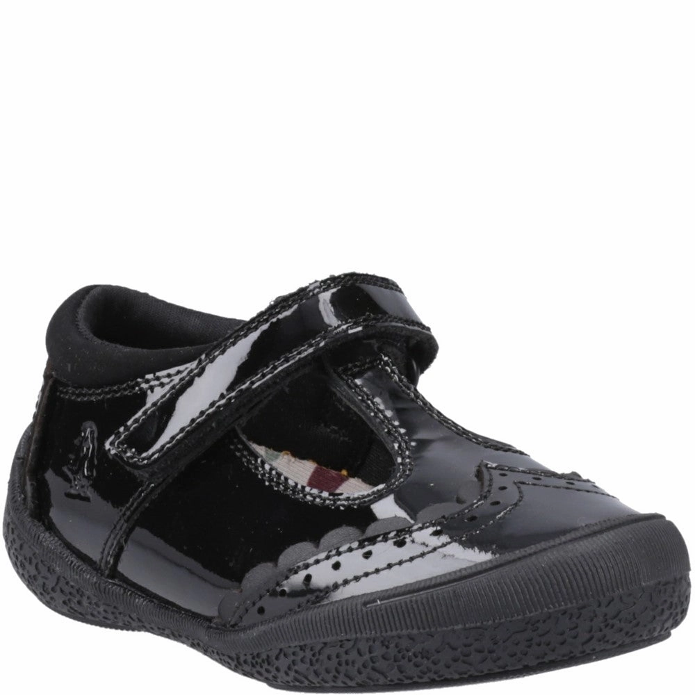 Travel Routine Mesh Comfort Hush Puppies Rae T-Bar Patent Infant School Shoes