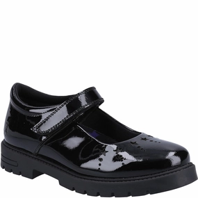 buckle Light Comfort Hush Puppies Sabrina Patent Senior School Shoes