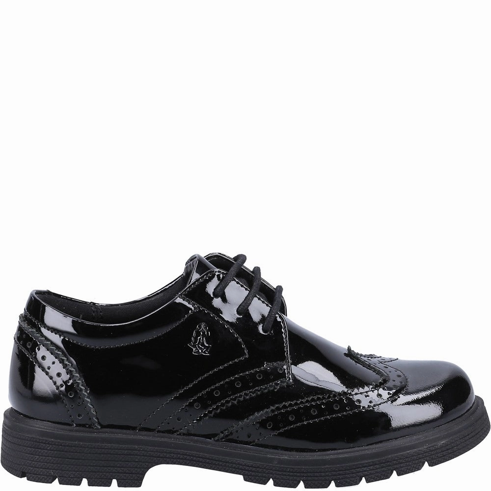 Walking Essential Mesh Lining Hush Puppies Sally Patent Senior School Shoes