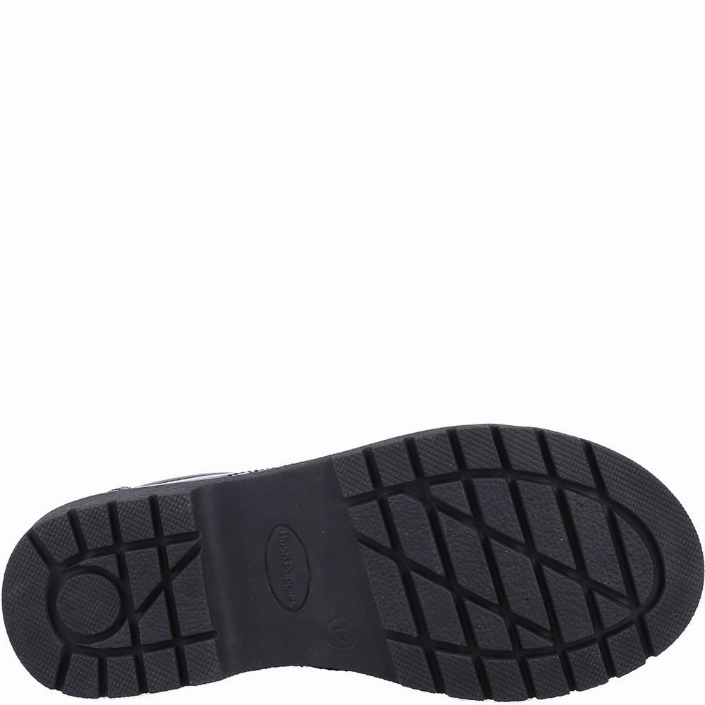 Hush Puppies Sally Patent Senior School Shoes Comfortable toe box