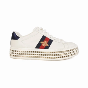 Gucci 'Ace' Platform Sneakers - Women's 37.5 Seamless Inner Lining Torsion Stability System