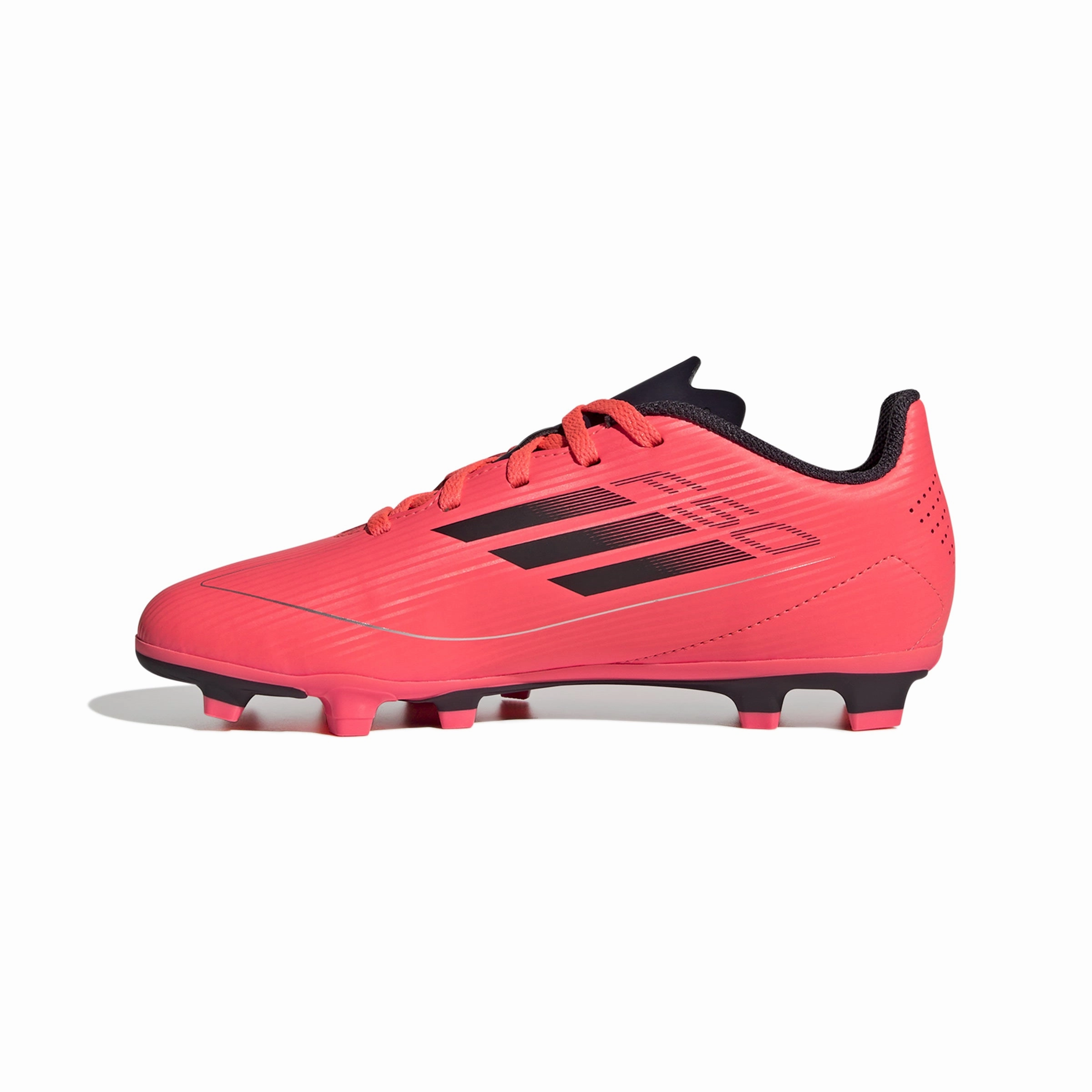 adidas F50 League Junior FG Firm Ground Soccer Shoes - Turbo/ Aurbla/ Platinm Running Action