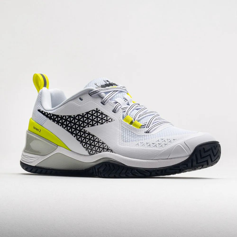 Diadora Blushield Torneo 2 AG Women's  White/Black/Evening Primrose Maximum Performance Step Stability