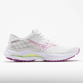 Mizuno Wave Inspire 20 Women's  White/Rosebud indoor gear running in a gorge area shoes