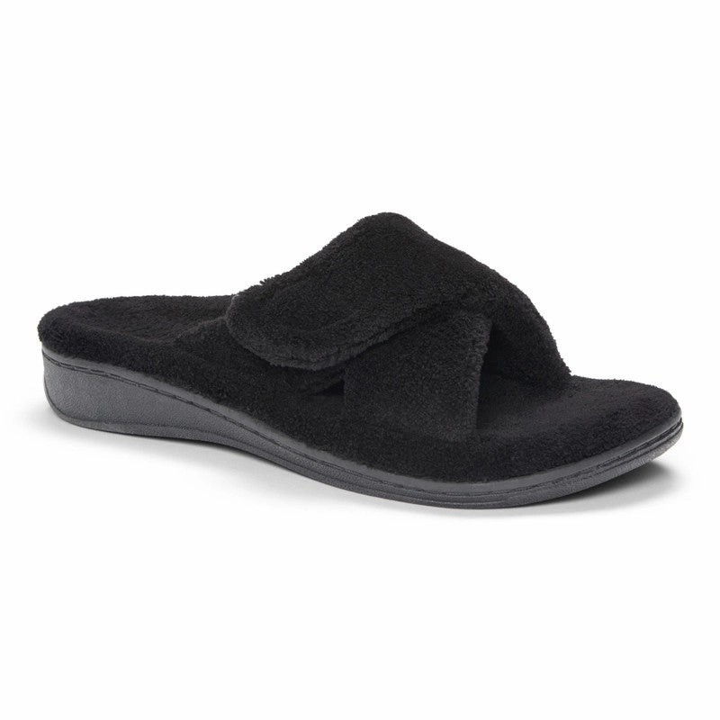 Indulge/Relax Black Water-Resistant Slides Comfy Beach Fit