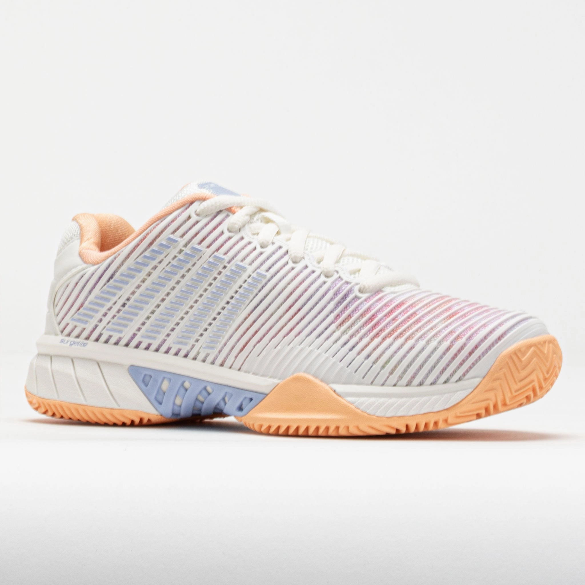 Dirt - road running non - slip surface K-Swiss Hypercourt Express 2 Clay Women's  White/Peach Fuzz/Heather