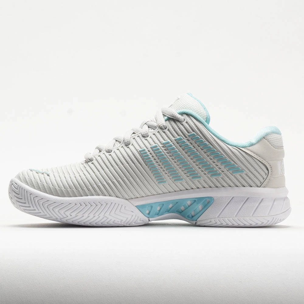 K-Swiss Hypercourt Express 2 Women's  Vaporous Gray/White/Blue Glow cushioned flexible shoes