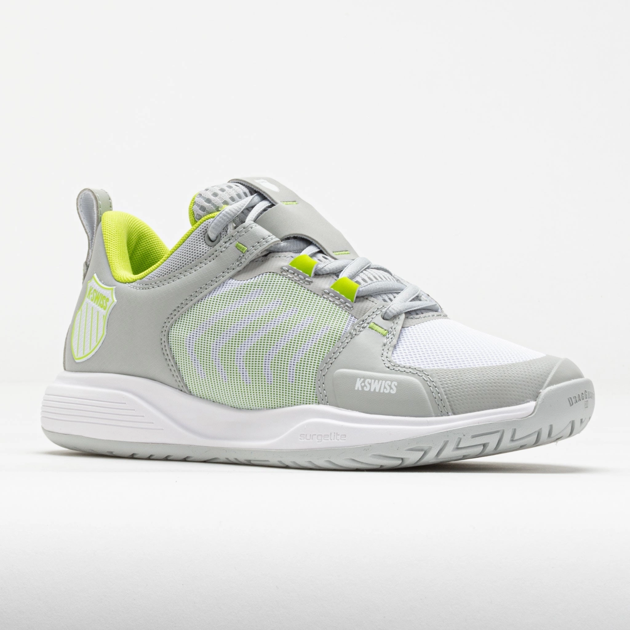 K-Swiss Ultrashot Team Women's  Gray Violet/White/Lime Green stiff material shoe matter adult athletic shoes