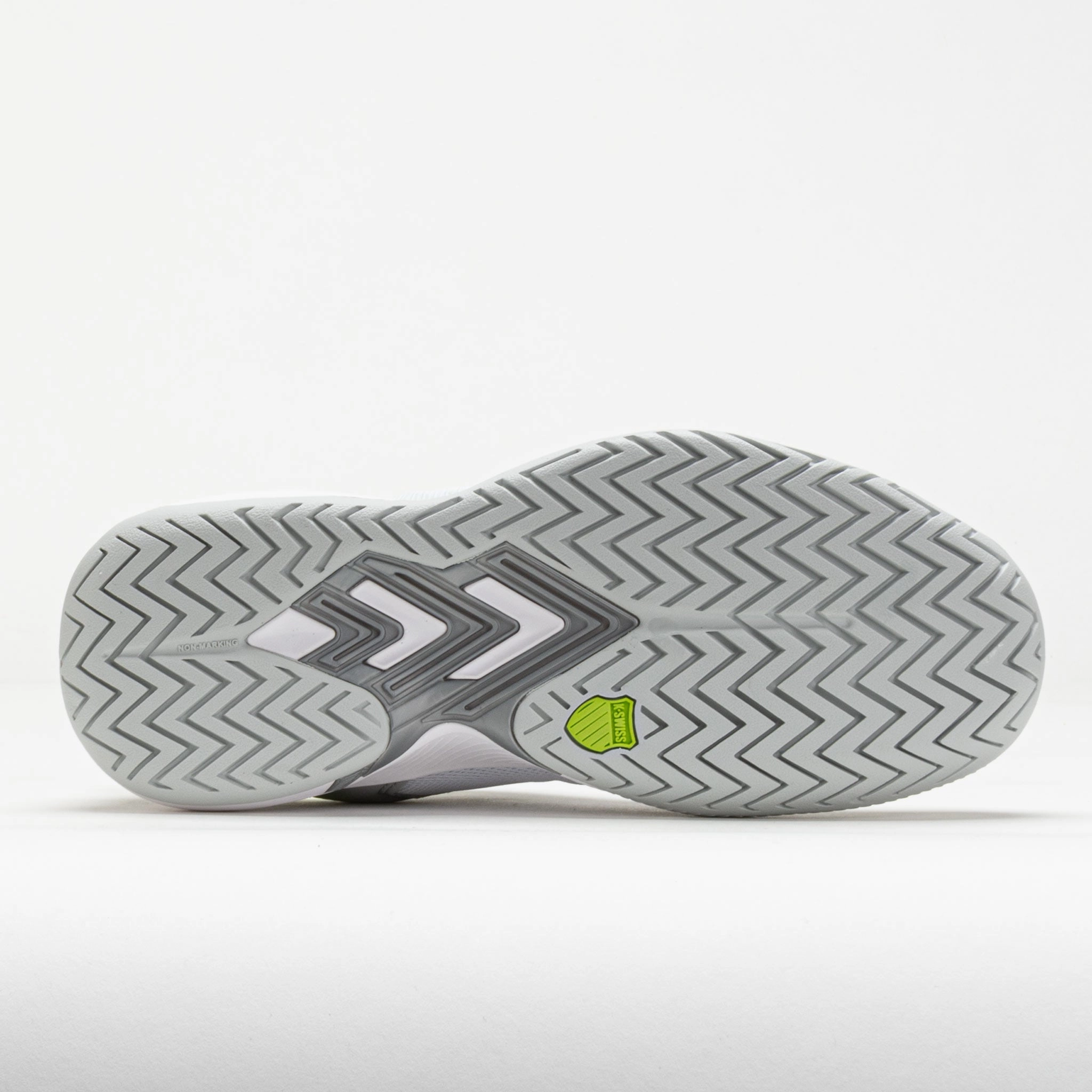 Heel lock running on a gravel road K-Swiss Ultrashot Team Women's  Gray Violet/White/Lime Green