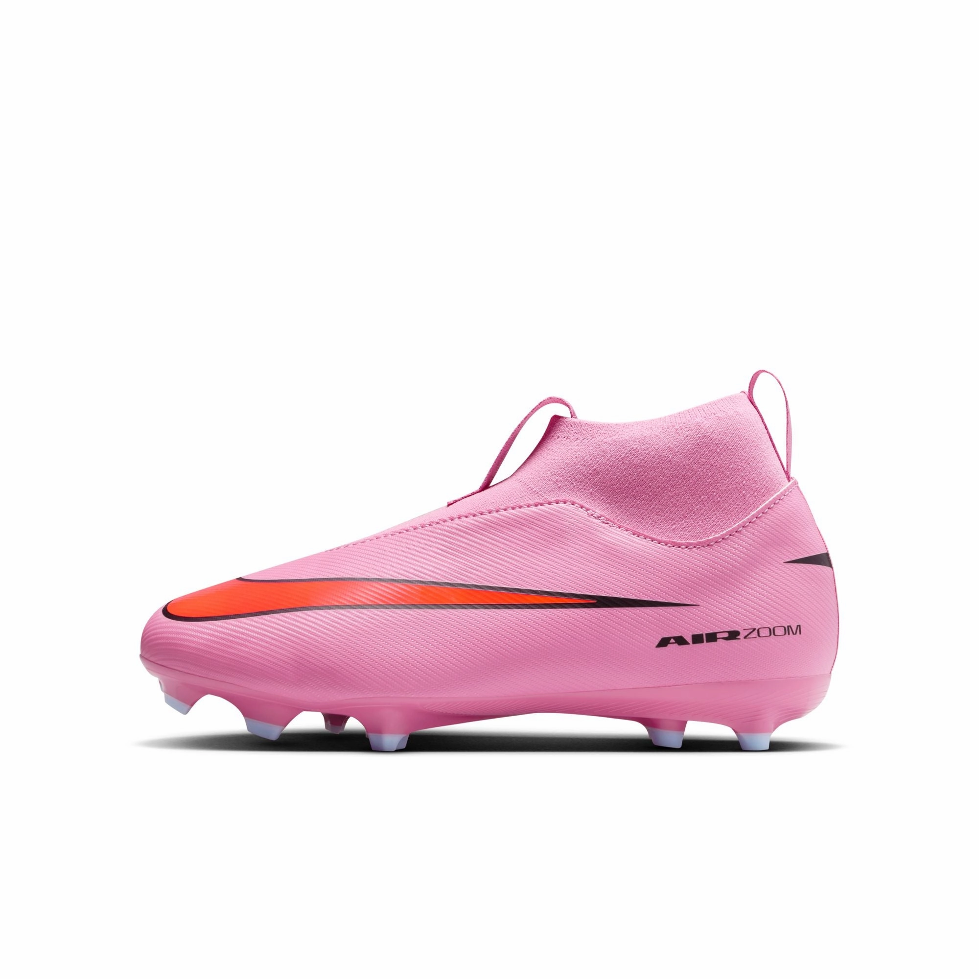 Speed Action Firm Placement Nike Junior Superfly 10 Academy FG/MG Firm Ground/Multi Ground Soccer Cleats -Magic Flamingo/Black-Total Crimson