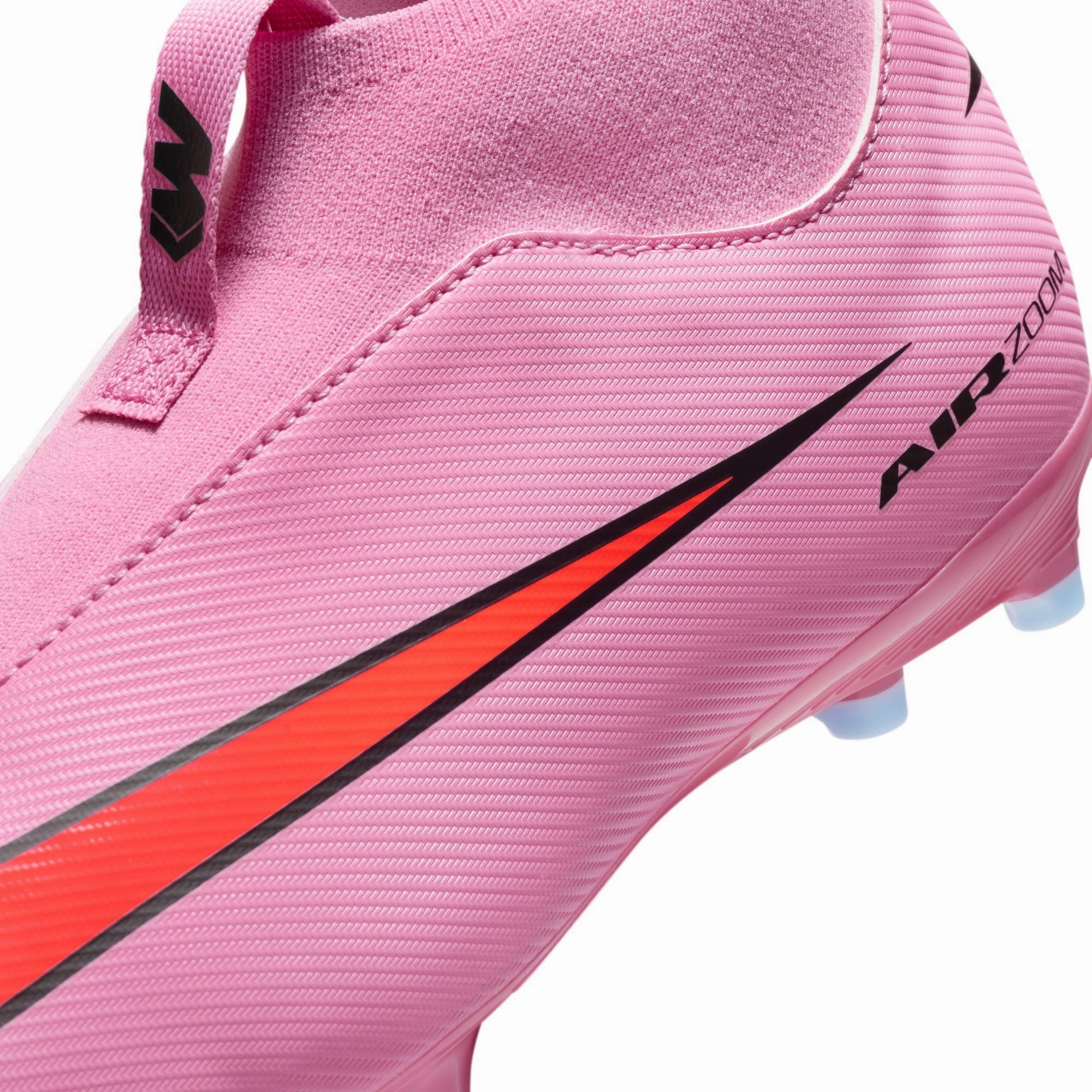Nike Junior Superfly 10 Academy FG/MG Firm Ground/Multi Ground Soccer Cleats -Magic Flamingo/Black-Total Crimson Speed Point Run Boost