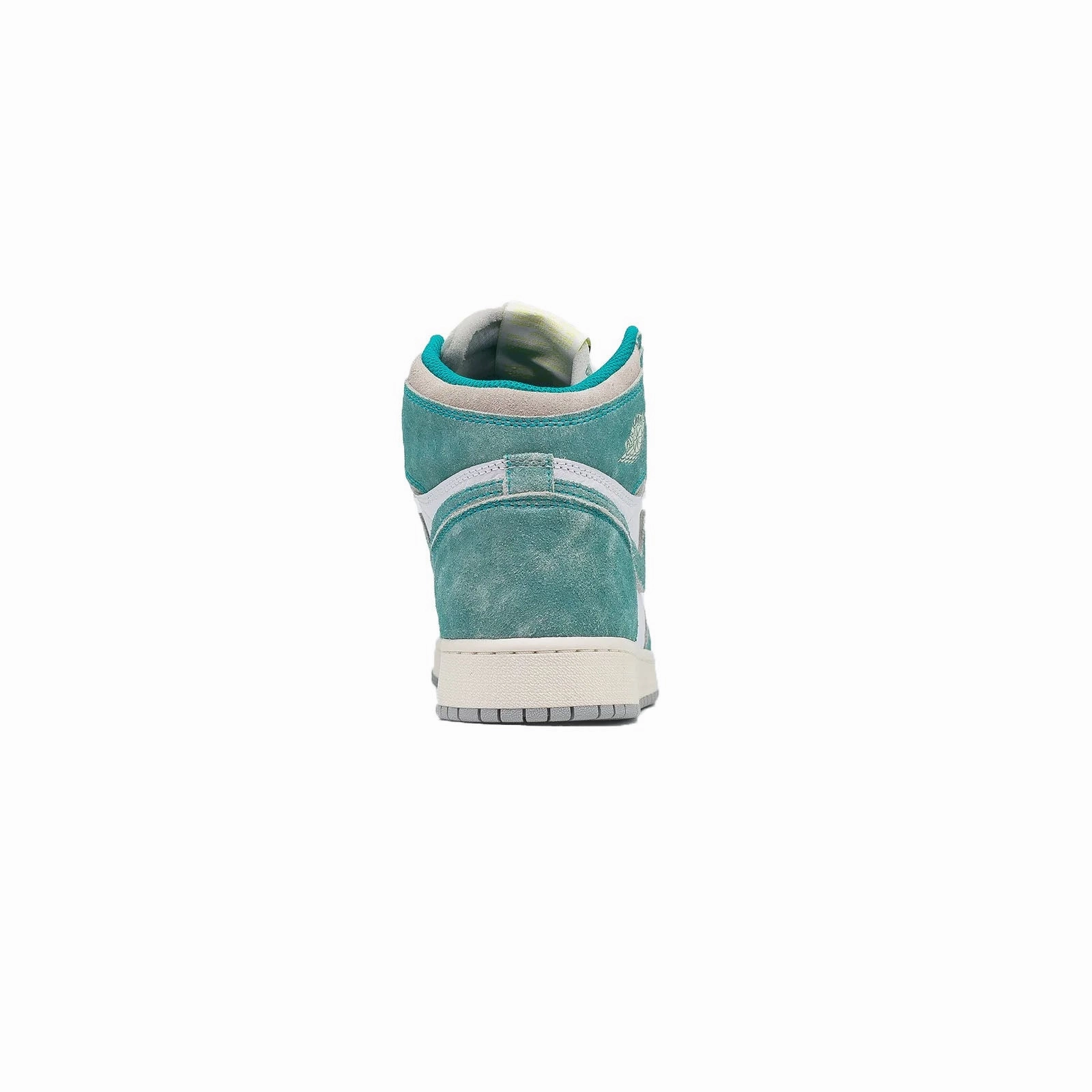 Air Jordan 1 High (GS), Turbo Green running with compression socks