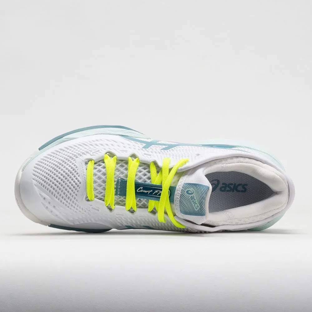 ASICS Court FF 3 Women's  White/Soothing Sea Moisture-wicking running in hot weather