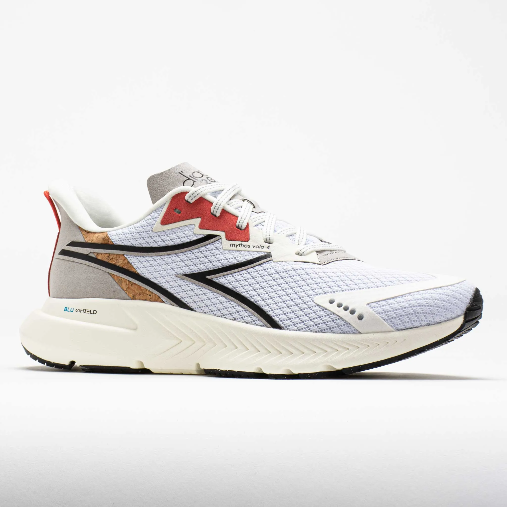 Diadora Mythos Blushield Volo 4 Men's  White/Black/Cayenne Knit Upper